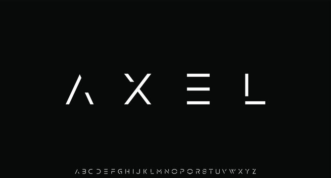 AXEL, Futuristic Modern Geometric Font