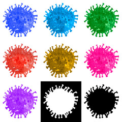 COVID-19 themes Isolated watercolor illustration