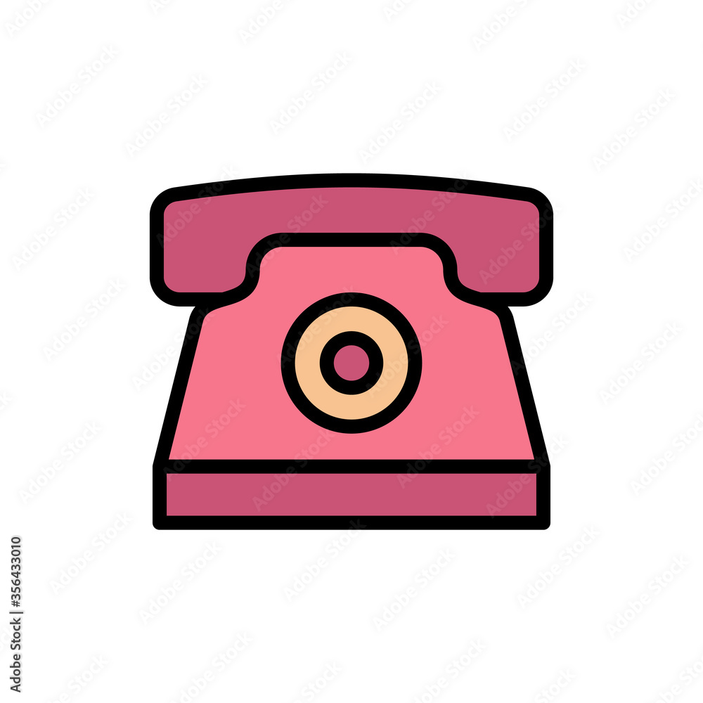 Poster phone, landline icon. simple color with outline vector elements of communication icons for ui and ux