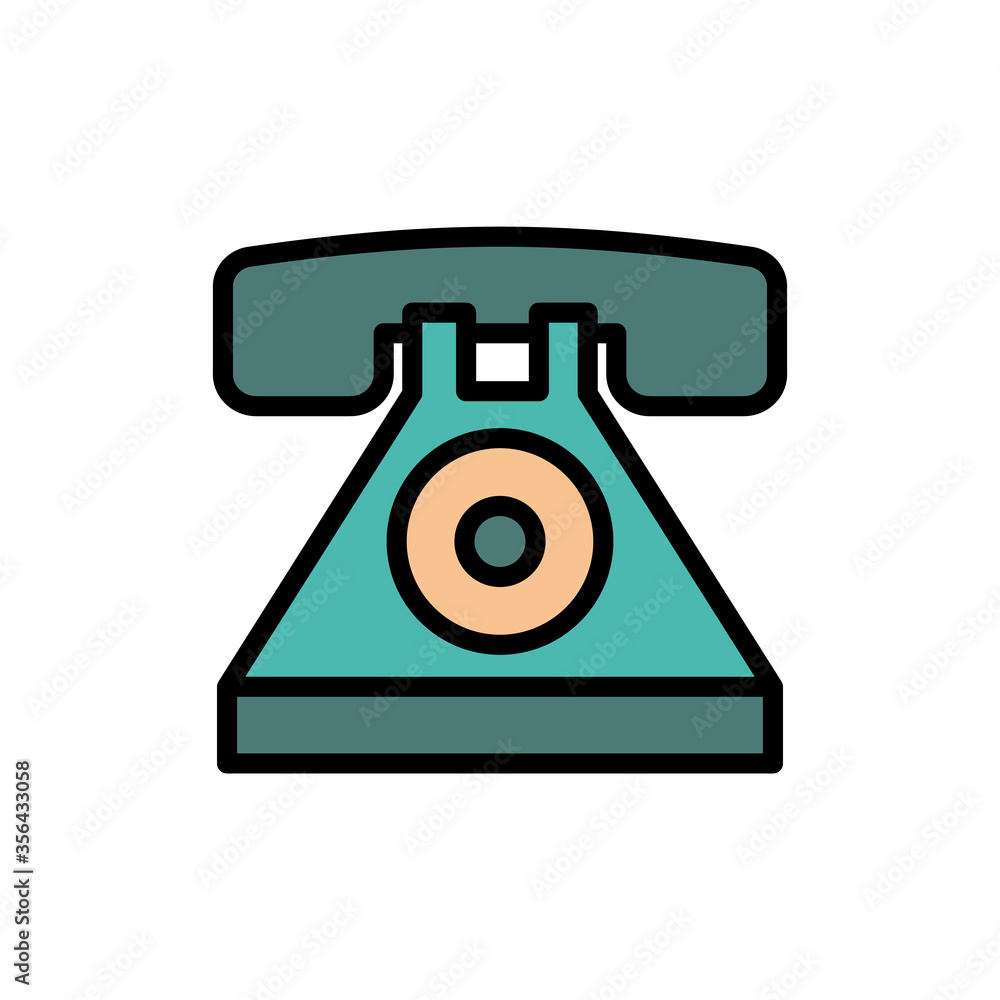 Poster phone, landline icon. simple color with outline vector elements of communication icons for ui and ux