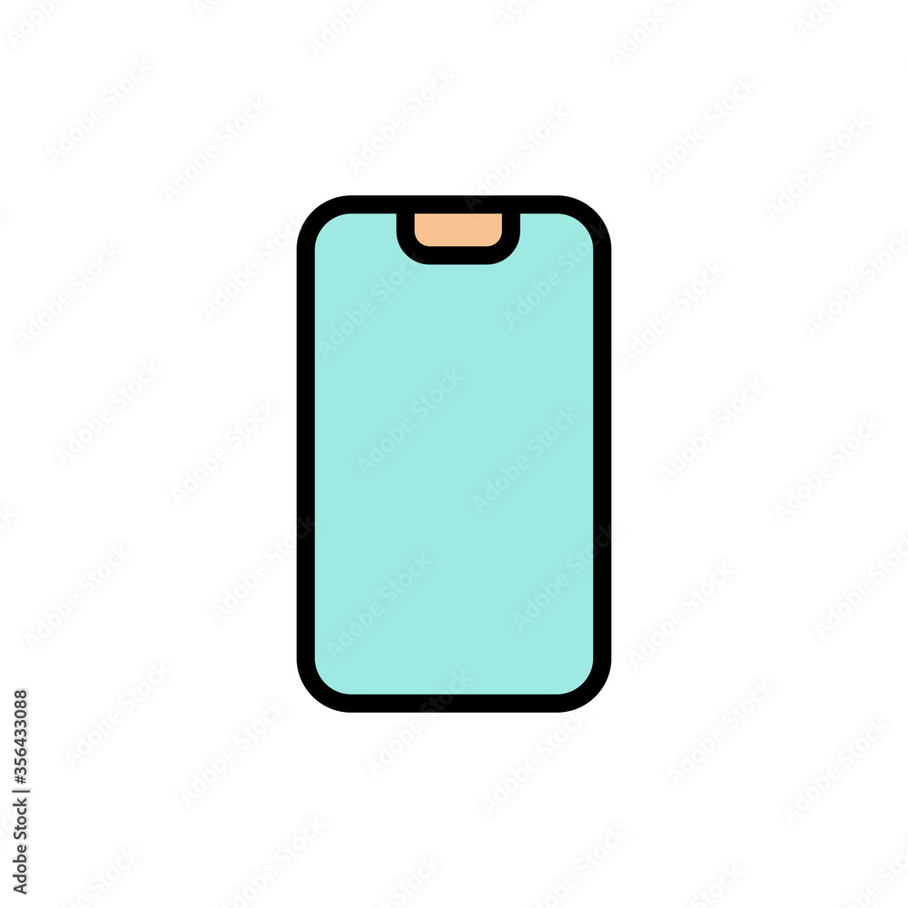 Poster smartphone, technology icon. simple color with outline vector elements of communication icons for ui