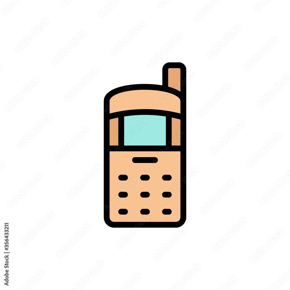 Poster phone, mobile, technology icon. simple color with outline vector elements of communication icons for