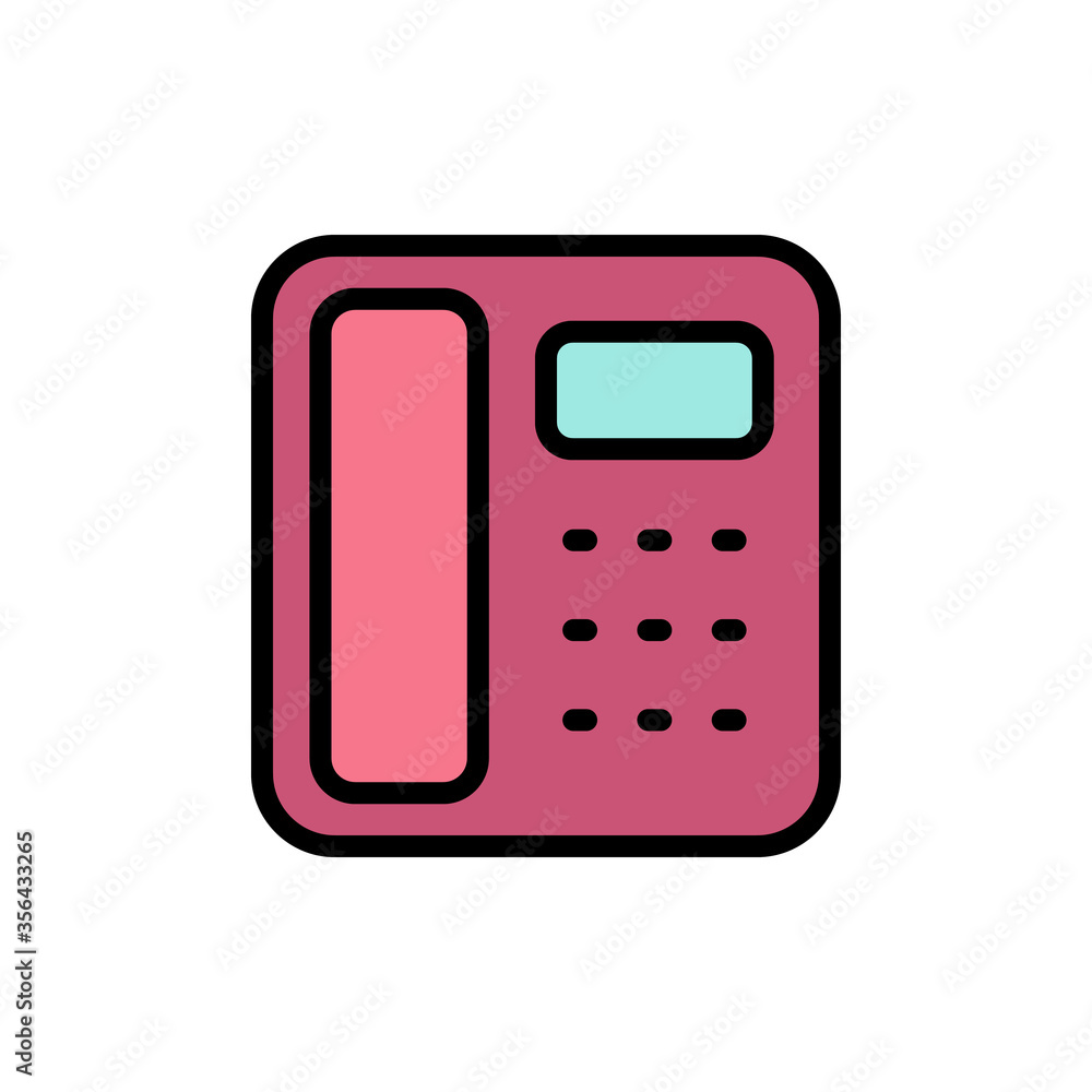 Poster phone, landline icon. simple color with outline vector elements of communication icons for ui and ux