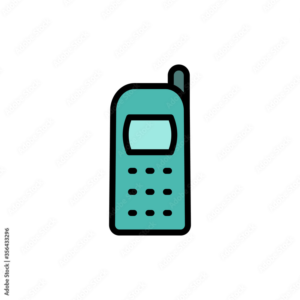 Poster phone, mobile, technology icon. simple color with outline vector elements of communication icons for