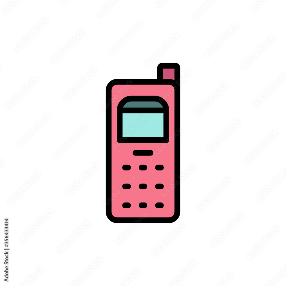 Poster phone, mobile, technology icon. simple color with outline vector elements of communication icons for