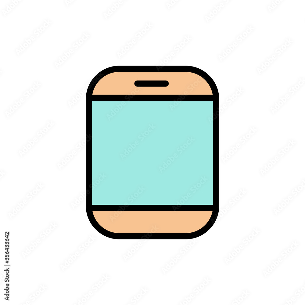 Poster smartphone, technology icon. simple color with outline vector elements of communication icons for ui