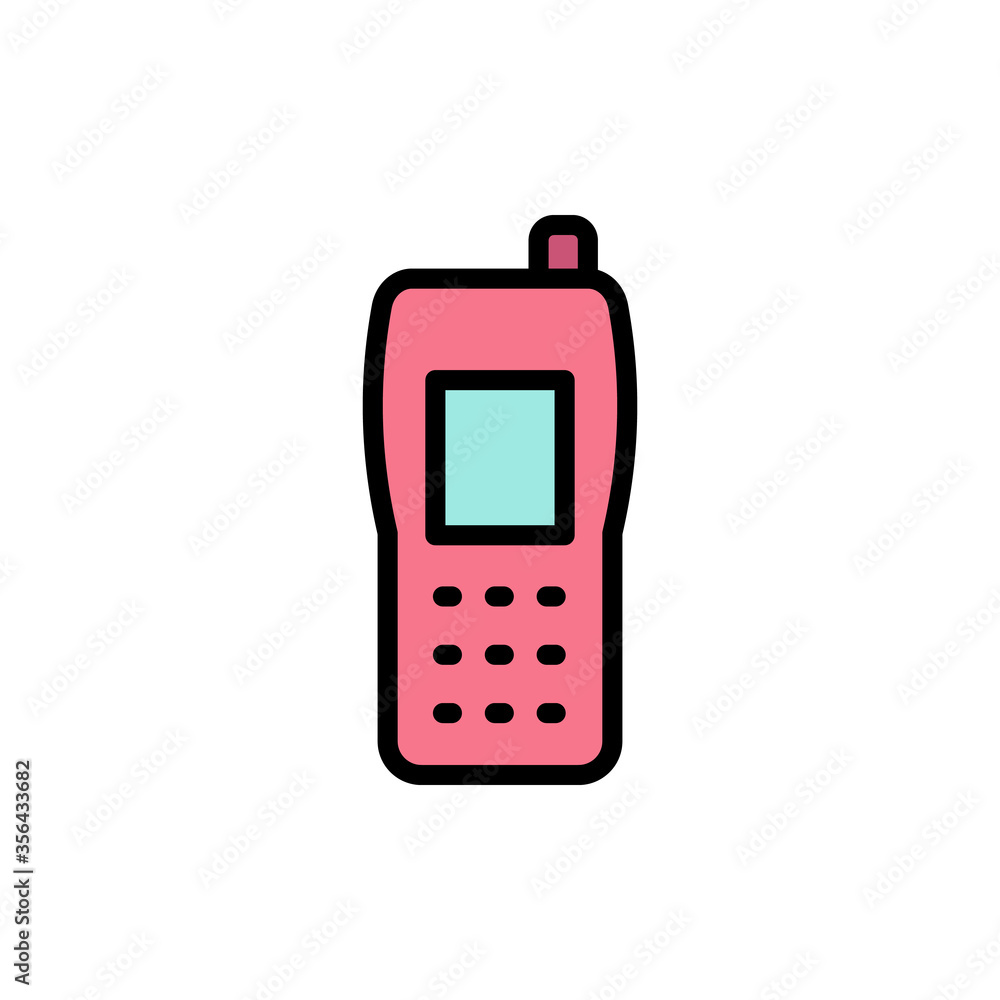 Poster phone, mobile, technology icon. simple color with outline vector elements of communication icons for