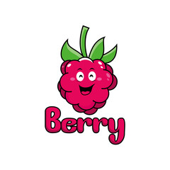 Berry logo. Fresh berry fruits on summer season.