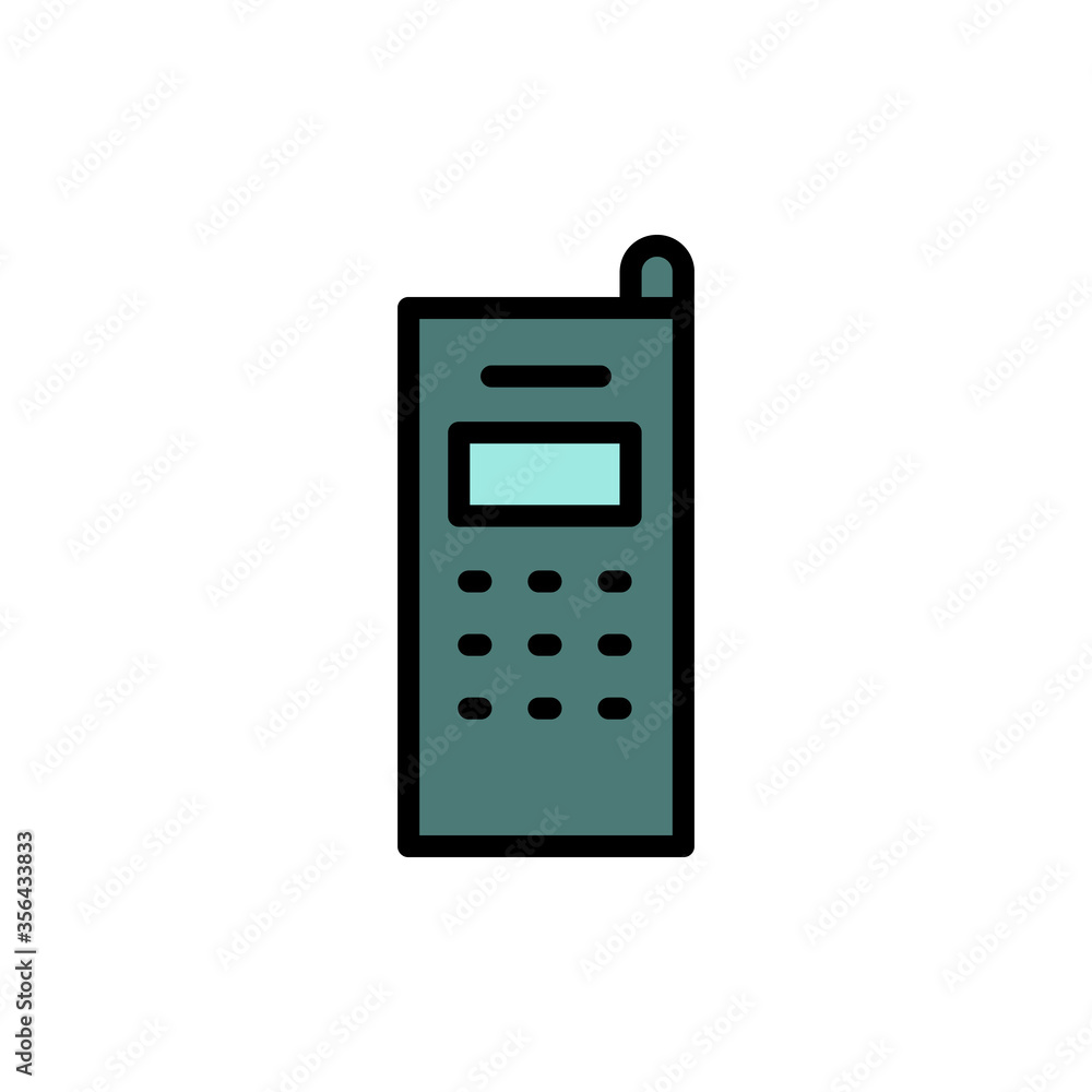 Poster phone, mobile, technology icon. simple color with outline vector elements of communication icons for