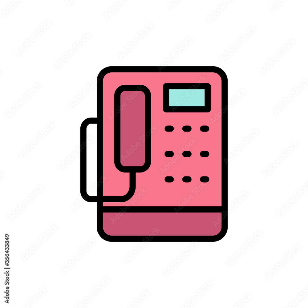 Poster phone, landline icon. simple color with outline vector elements of communication icons for ui and ux