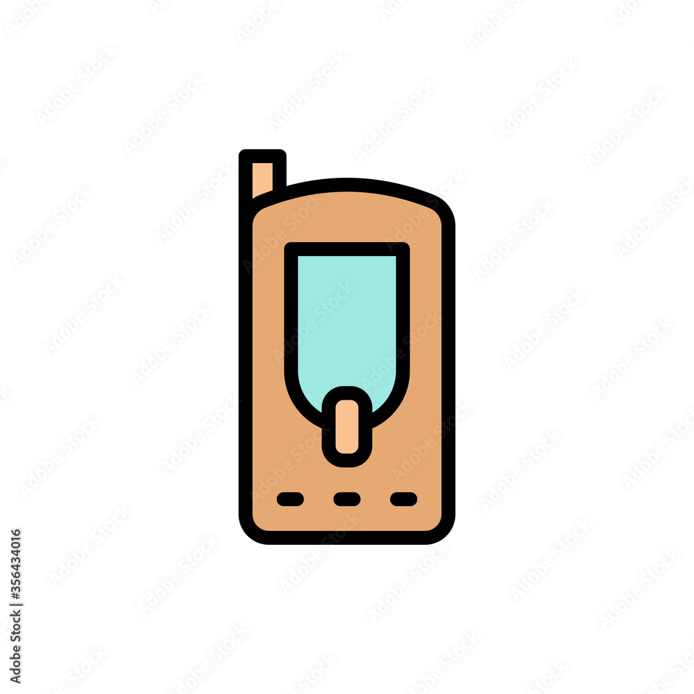 Poster phone, mobile, technology icon. simple color with outline vector elements of communication icons for