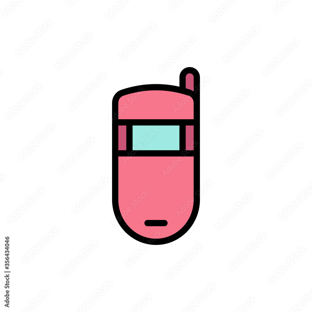 Poster phone, mobile, technology icon. simple color with outline vector elements of communication icons for