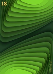 Obraz na płótnie Canvas Green 3D abstract background. Paper cut style poster. Multilayer and stepped relief. Vector illustration