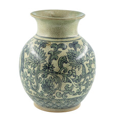 a traditional chinese porcelain vase with in blue colored