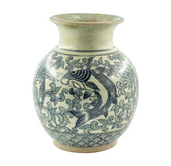 a traditional chinese porcelain vase with in blue colored