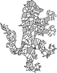 polygon style heraldic wolf emblem in vector format