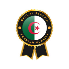 Made in Algeria with emblem badge labels