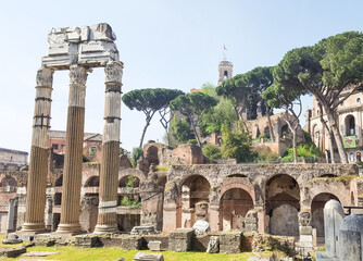 The Temple of Venus Genetrix is a ruined temple in the Forum of Caesar Rome Italy