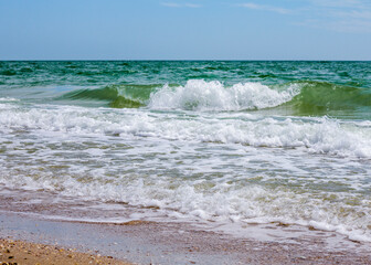 Sea waves. Coast. Waves in sea