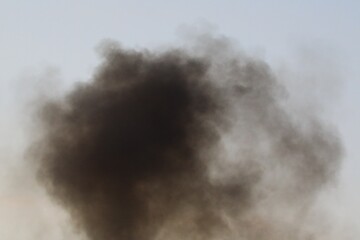 Pollution exhaust in the sky above 