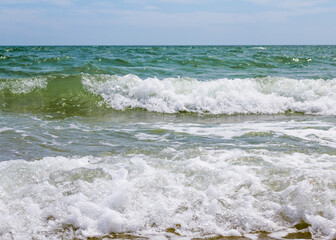 Sea waves. Coast. Waves in sea