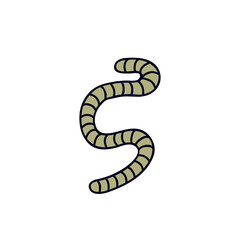worm doodle icon, vector illustration