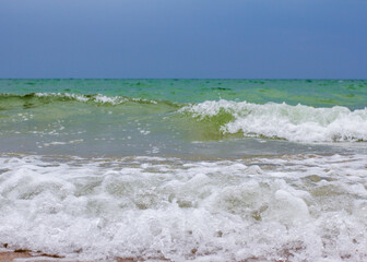 Sea waves. Coast.