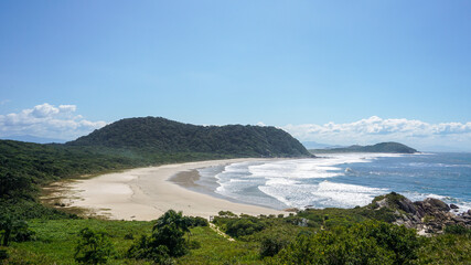 Panoramic view of Miguel's Beach (Praia do Miguel) - Ilha do Mel, Paran&aacute;, Brazil
