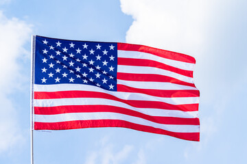 American flag and the blue sky