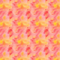 Abstract hand drawn pink yellow watercolor background pattern.
