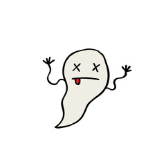 ghost doodle icon, vector illustration