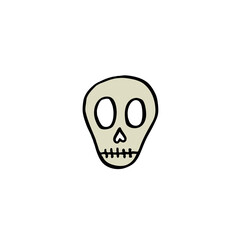 skull doodle icon, vector illustration