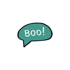 speech bubble doodle icon, vector illustration