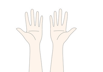 Two hands vector palm side 