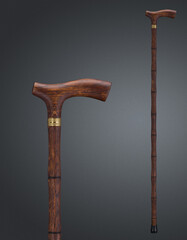 Walking sticks and crutches. High quality photo.