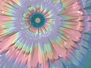 Beautiful abstract flower for art projects, cards, business, posters. 3D illustration, computer-generated fractal