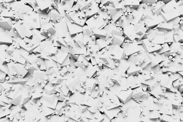 chaotic white stone cubes conglomeration abstract background