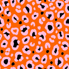 Colorful leopard seamless pattern. Fashion stylish vector texture.