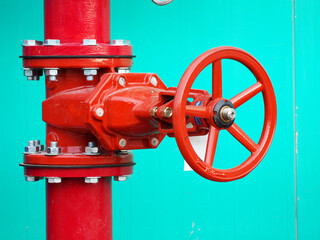 Industrial high pressure gas, pipelines and valves on factory