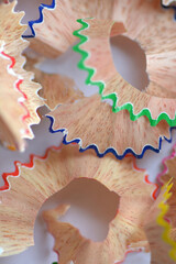 colored pencil shavings