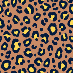Colorful leopard seamless pattern. Fashion stylish vector texture.