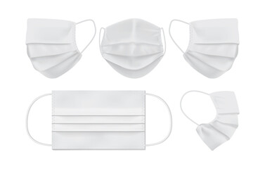 white face mask isolated on white background mock up vector