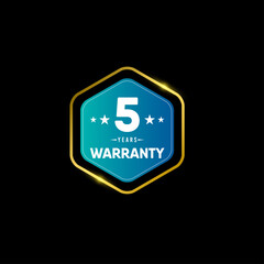 5 Year Warranty Logo Icon Vector Template Design Illustration