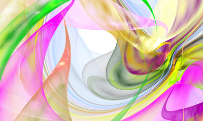 Beautiful bright colorful surface. Background for art projects, business, banner, template, card. 3D illustration, computer-generated fractal