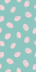 Hipster polka dot pattern. Colorful abstract background with scribble circles. Vector hand drawn illustration.
