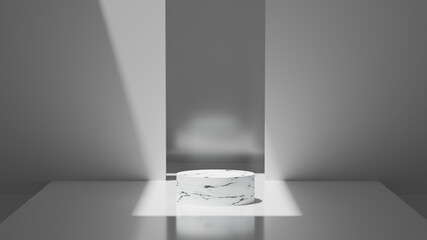 3d render Abstract minimal scene with geometrical forms for podium display or showcase.Geometric...