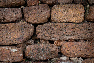 The stone wall surface looks old.