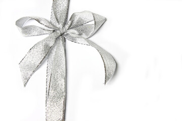 Silver ribbon on the isolated background