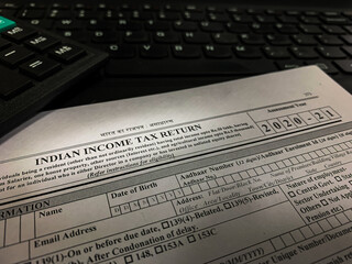 Image of Indian income tax return sheet.