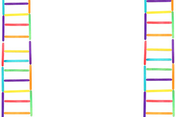 Colorful ladder on the isolated background. Use for photo or text frame.